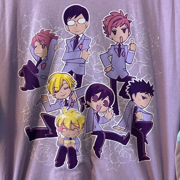 Ouran High School Host Club pastel colour-block Chibi long sleeve t-shirt - Picture 2 of 3